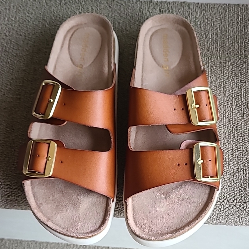 Madden Girl Brown  Slide Sandals